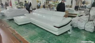 【大厂仿真皮沙发】实木框架，高回弹海绵45密度。全新包装，质量非常好，3.6米右贵妃 - 漯河28生活网 luohe.28life.com